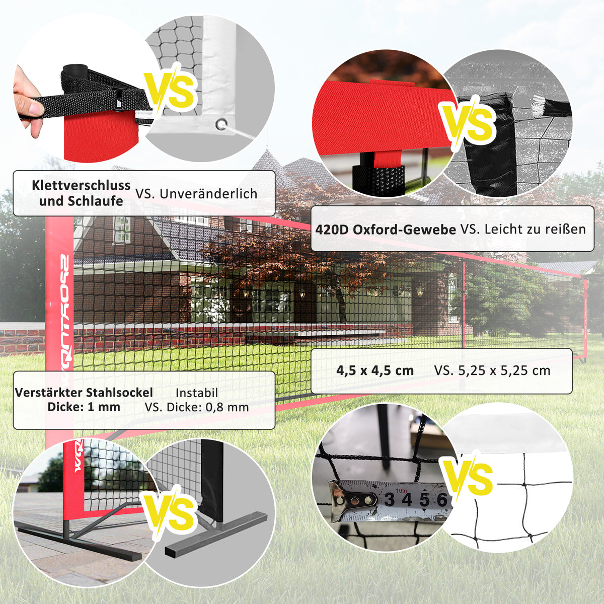 Pickleball-Netz tragbares Set, 6,7 m Pickleball-System mit Netz