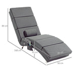 Massagesessel Relaxsessel Liegesessel 8 Vibrationspunkte, 5 Modi, 8 Vibrationspunkte, 56 x 168 x 84 cm, Grau