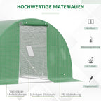  Foliengewächshaus begehbares Polytunnel 3 x 3 m Gewächshaus mit 4 Fenster Treibhaus Frostschutz Stahlrohr Dunkelgrün