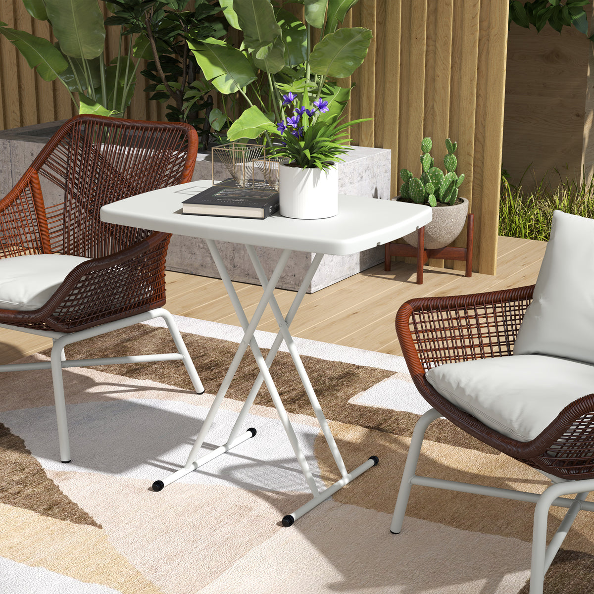 Minimal Folding Outdoor Table - White