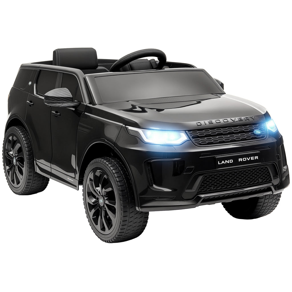Kinder-Elektroauto, 12V Kinderfahrzeug mit Fernbedienung, LED-Lichtern, Musik und Hupe, 3-6 Jahre, Schwarz