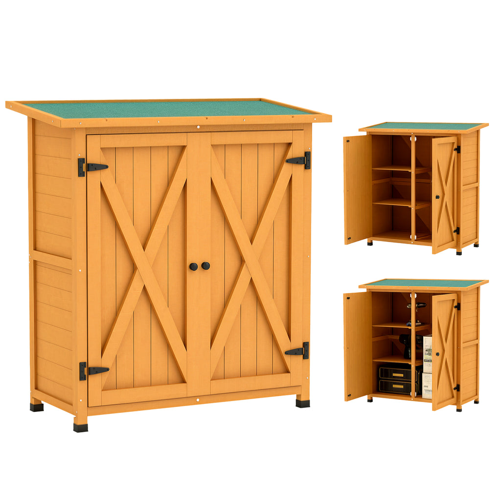 46.5 x 97cm Compact Wooden Storage Shed - Yellow