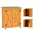 46.5 x 97cm Compact Wooden Storage Shed - Yellow