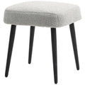 Hocker, Fu?st¨¹tze, gepolsterter Sitz, Kaschmir-Optik, Stahlbeine, 42 x 42 x 44 cm, Hellgrau