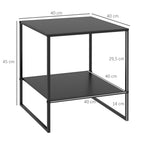 Beistelltisch im Industriedesign Couchtisch Nachttisch, 1 Ablage, Schwarz