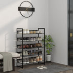 Schuhregal Schuhablage Schuhst?nder, 5 Regale, 72 cm x 30 cm x 102 cm, Schwarz