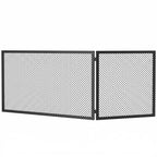 Kaminschutzgitter, Faltbarer Funkenschutz aus Metall, 141 x 50 cm