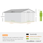12.5 x 11.1ft Steel Sliding Door Storage Shed - Green