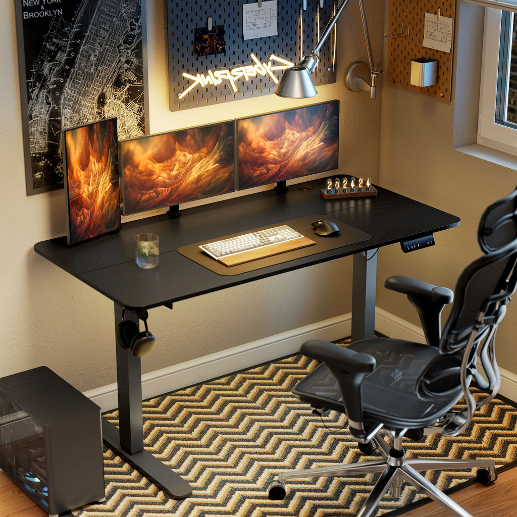 Stehpult h?henverstellbarer Computertisch Schreibtisch, 140 cm x 70 cm x 116 cm, Schwarz