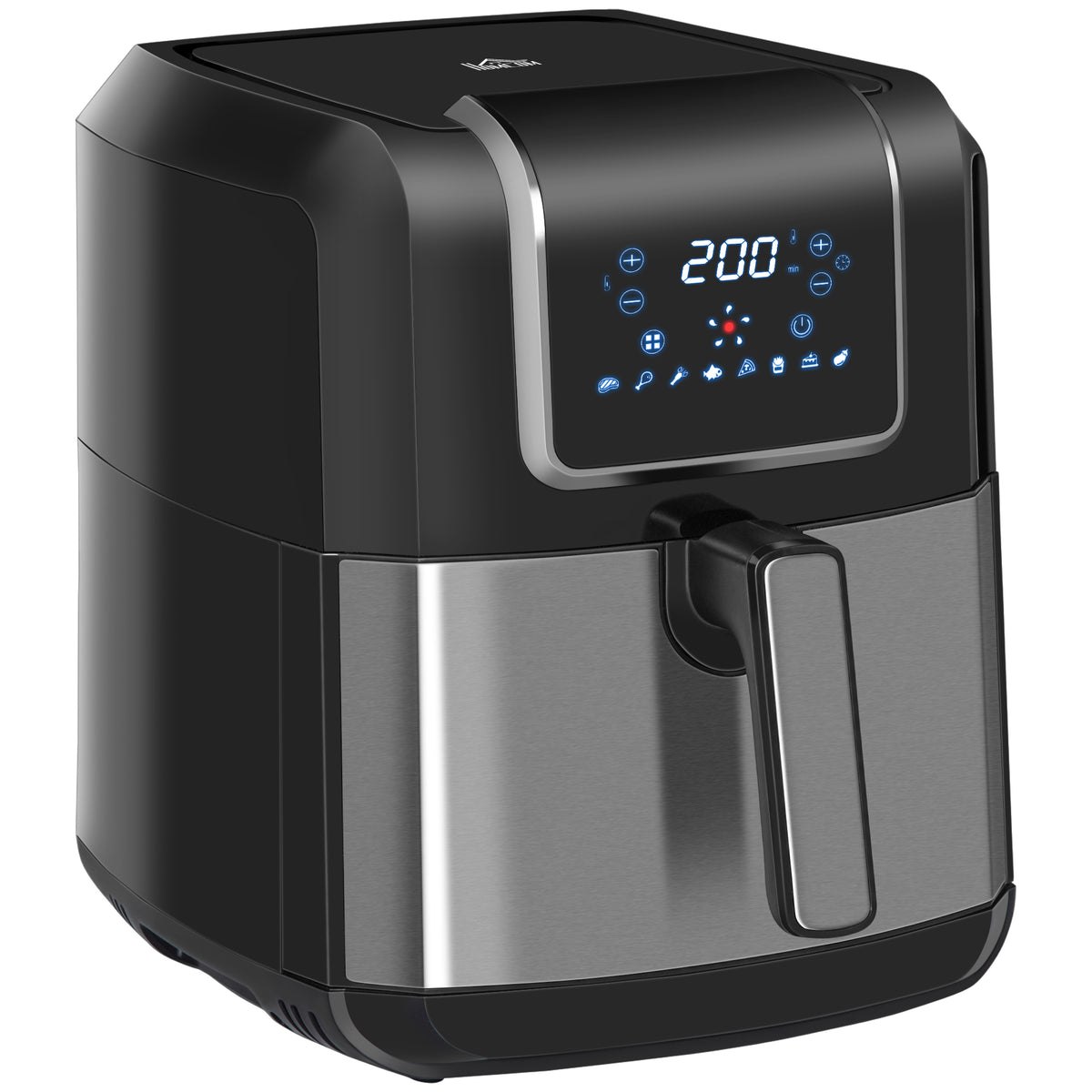 Dual Zone Hei?luftfritteuse 6,5 L Airfryer 1700W mit 2 F?cher, 8 Programme, LED-Display, Antihaftbeschichtung, Fritteuse mit ?l, Schwarz