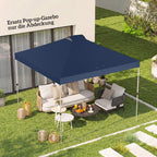 Pavillon-Dach Ersatz UV50+ wasserfest mit 8 Abflusslöchern 3 x 3 m, Blau