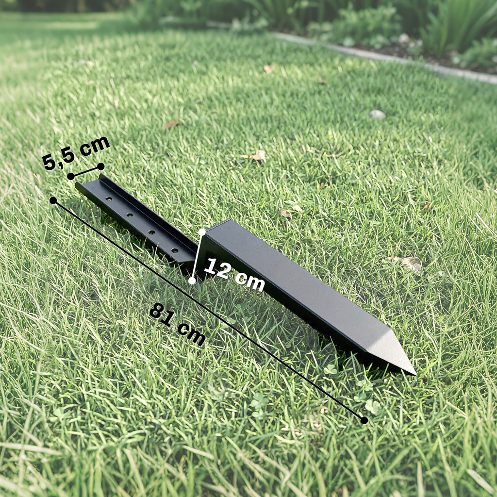 Zaunpfosten Reparaturset 2er-Set 81 x 5,5 x 12 cm in Schwarz