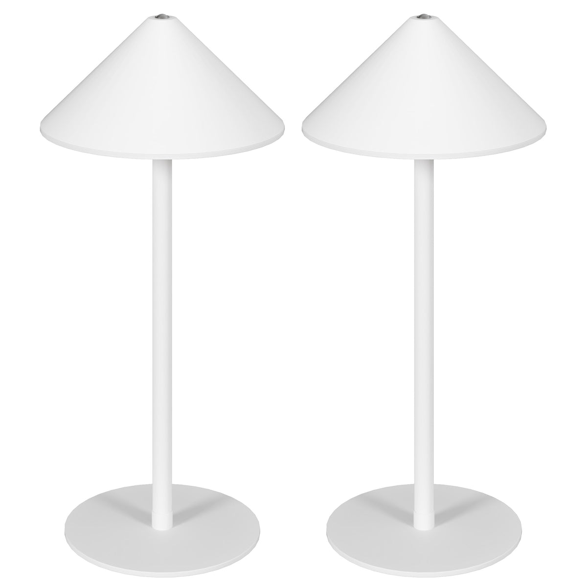 LED-Tischlampe mit USB-Kabel, Touchschalter, Metall, wiederaufladbar, Weiß