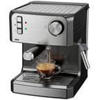 Espressomaschine, 20-Bar-Kaffeemaschine mit Milchaufschäumdüse, 1,6-l-Wassertank, Schwarz