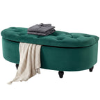Hocker mit Stauraum, Sitztruhe, gepolstert, soft-close Deckel, Samtoptik, 120 x 46 x 42 cm, Dunkelgrau