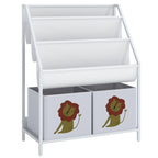 Bücherregal für Kinder Kinderregal mit 2 offenen Fächer 3 Hängeregale 60 x 30 x 76 cm Weiß