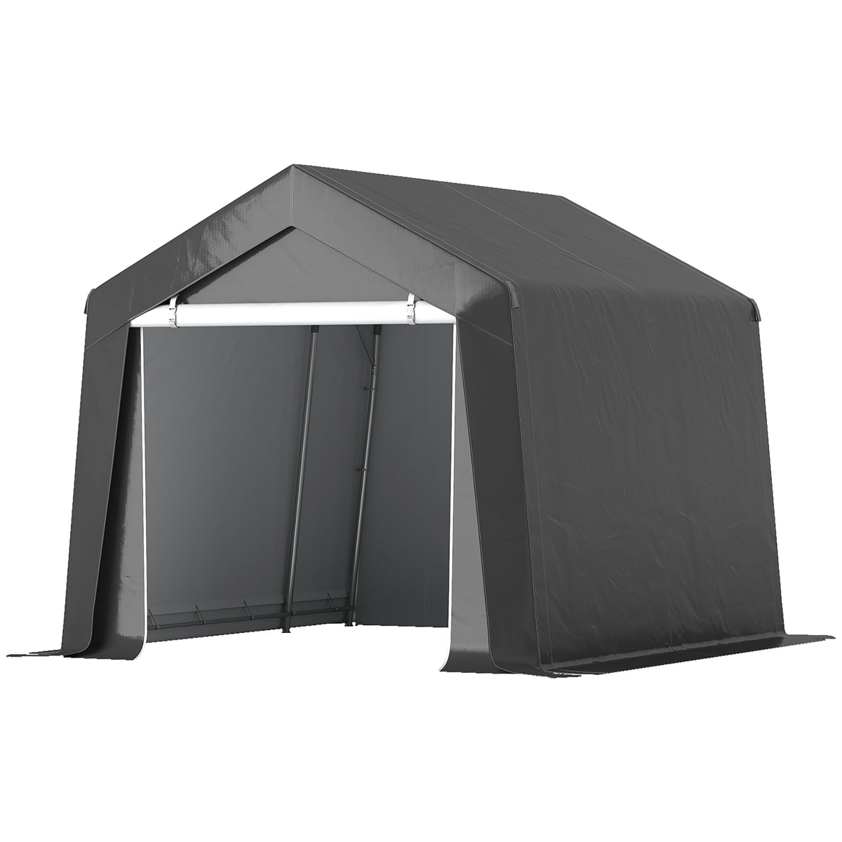 3.6 x 2.1m Portable Outdoor Shed, with Window - Dark Grey