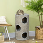 Cat Climbing Frame, Covered with Sisal, Cosy Platform - Light Grey