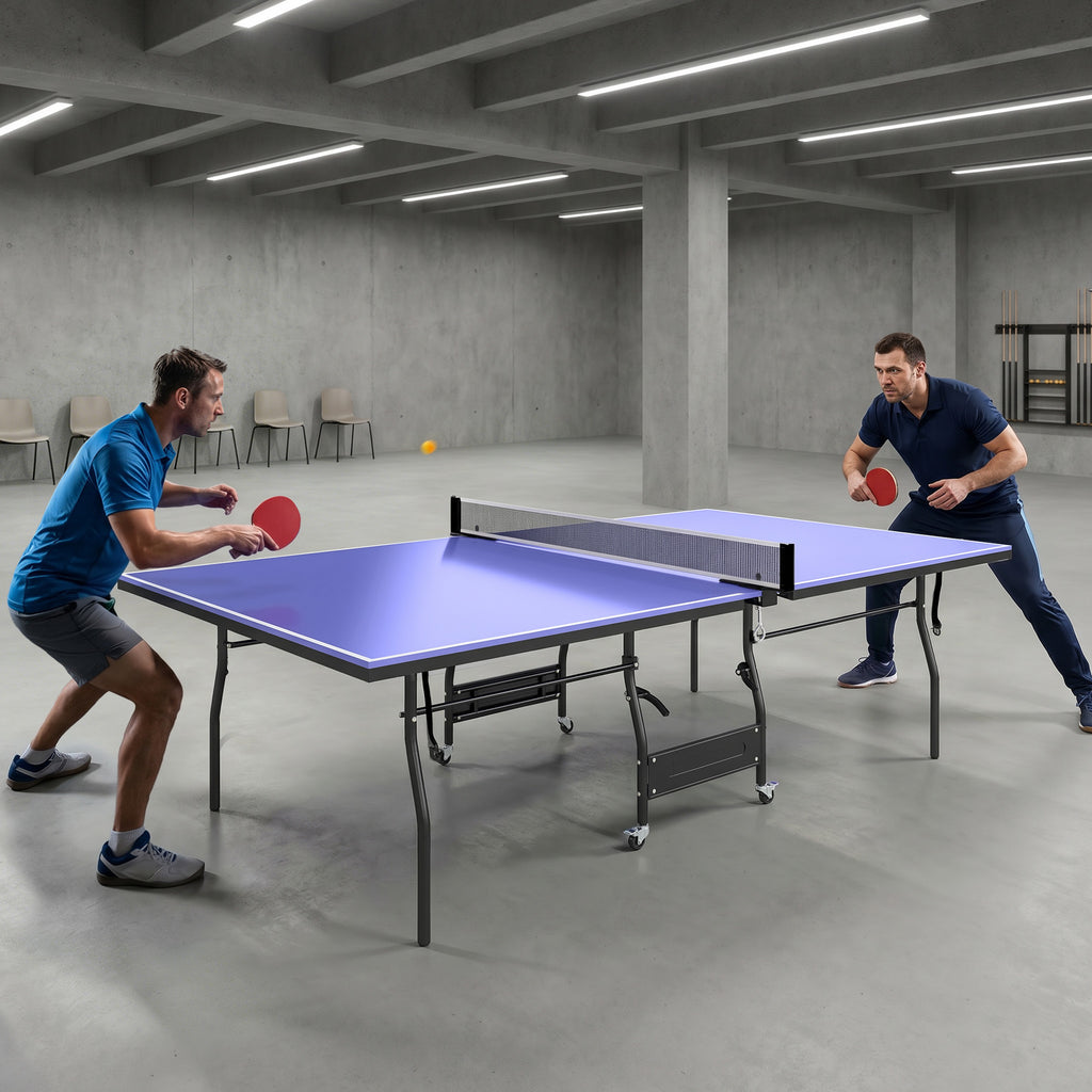 Tischtennisplatte klappbar Standard Tischtennistisch inklusive Tischtennisnetz 3 B?lle 12mm Tischplatte