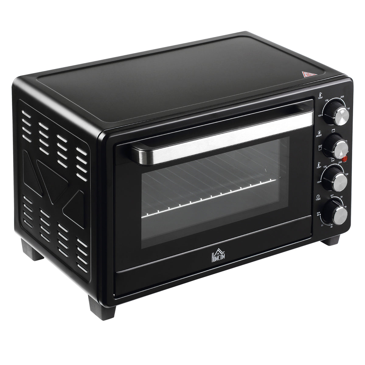 Mini-Ofen Toasterofen, 1 Backblech, 1 Grilrost, Timer-Funktion, Schwarz