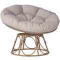 Papasansessel Rattan 360° drehbar Korbsessel mit Sitzkissen runder Outdoor