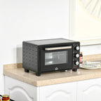 Minibackofen, 21 L Toasterofen mit 1 Drahtgestell und 1 Backblech, 3 Kochmodi, 100?¡ãC-230?¡ãC, Edelstahl, Glas, Schwarz