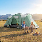 5 Man Camping Tent, Large Tunnel Tent, Water Resistant Hiking Shelter with Groundsheet and Carry Bag, Dark Green