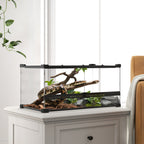 Glas-Terrarium f¨¹r Reptilien, erh?hter & wasserdichter Boden, Knopfschloss