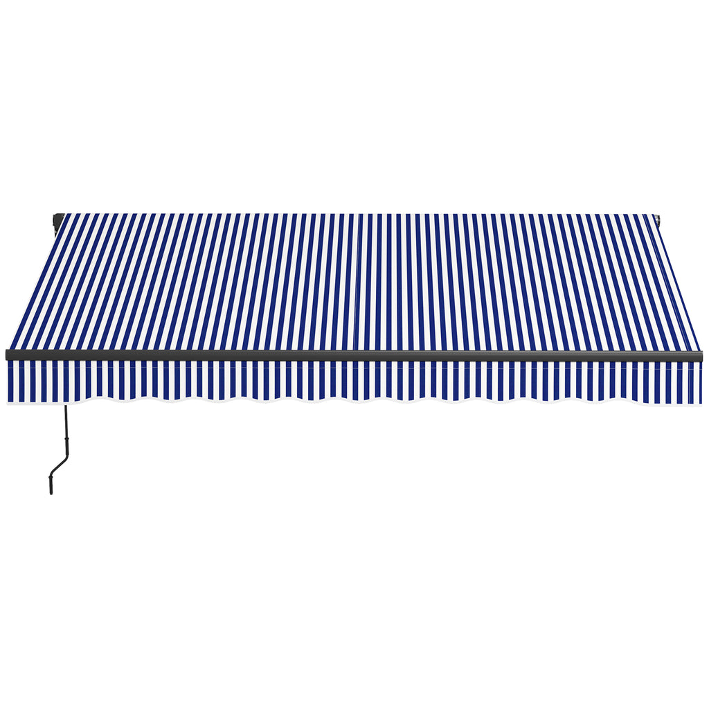 Sonnenmarkise Markise Terrassenmarkise, inkl. Handkurbel, wetterbeständig, 247 cm x 295 cm, Blau + Weiß