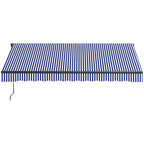 Sonnenmarkise Markise Terrassenmarkise, inkl. Handkurbel, wetterbeständig, 247 cm x 295 cm, Blau + Weiß