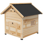 Wooden Duck House with Double Doors, Openable Roof, Ventilation Holes, Removable Base, Natural Wood Finish