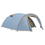 Campingzelt für 4 Personen, wasserdicht Tunnelzelt mit 2 Türen Haken Packtasche 3,45 x 2,4 x 1,3 m Hellblau