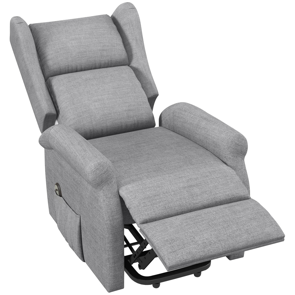 Relaxsessel, Aufstehhilfe, Liegefunktion, bis 200kg, 72,5x94x109cm, Grau