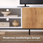 TV-Schrank für Fernseher bis 55 Zoll, Modernes TV-Lowboard, Weiß