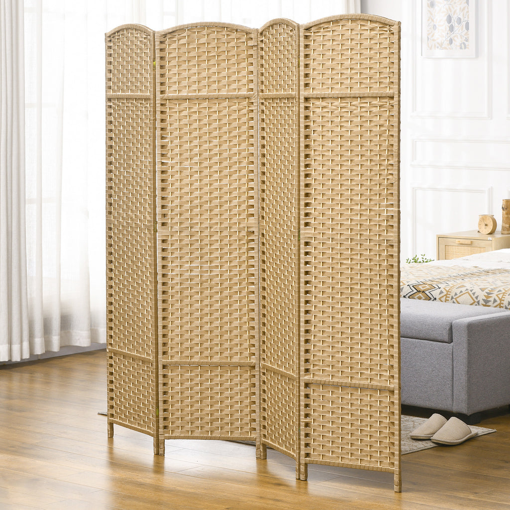 4-teiliger Raumtrenner, Faltbarer Sichtschutz, Sichtschutzwand f¨¹r Wohnzimmer, Schlafzimmer, Homeoffice, Natur