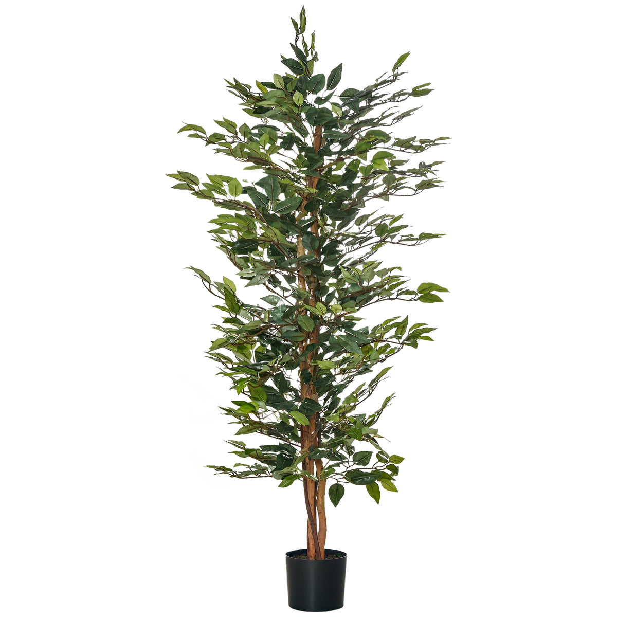 Künstlicher Ficus-baum groß 150 cm Kunstbaum, Kunstpflanze, Plastik Künstliche Pflanzen im Topf, Fake Plant wie echt für Wohnzimmer Schlafzimmer Büro Garten Moderne Dekoration Geschenk