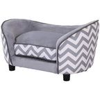  Haustiersofa Hundecouch Hundesofa Hundebett Hundematte Katze Kissen gepolstert Holz Schaumstoff Grau 68,5 x 40,5 x 40,5 cm