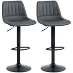 Barhocker 2er-Set im Retrodesign, mit Fußstütze, höhenverstellbar, 43 cm x49,5 cm x 111 cm