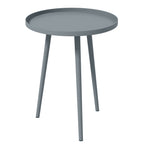 Round Garden Coffee Table, Outdoor Side Table with Rounded Steel Edge, Ø40 x 50H cm, Grey