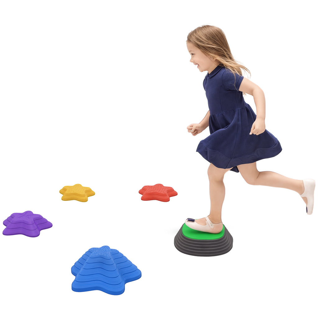 Trittsteine-Set für Kinder ab 3 Jahren, 5 Steine, rutschfest, bis 80 kg, Seestern-Design