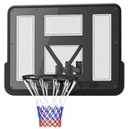 Wandmontierter Basketballkorb, Reißfestes Netz, wetterbeständig, widerstandsfähig, für drinnen und draußen, Schwarz