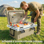 42.6L Insulated Cool Box, Lightweight Portable Ice Cooler with Handle, Lid and Drain Valve, Khaki