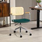 B¨¹rostuhl, Boho-Design, Holzarmlehnen, drehbar, verstellbar, bis 120 kg, Stahl, Gr¨¹n