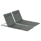 2er-Set Strandmatte, verstellbar, faltbar, 124L x 53B x 37-50H cm, Grau