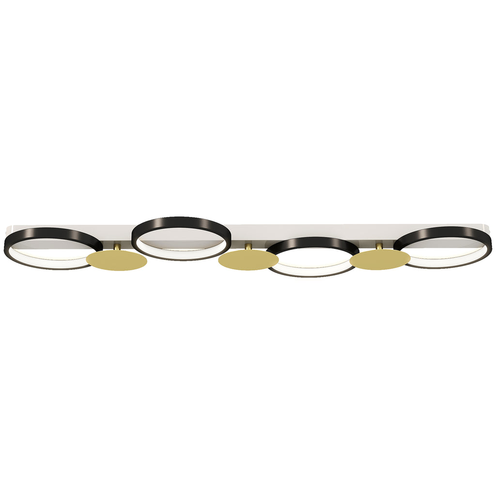 Deckenleuchte LED 38W 1500LM 3000K-6500K Deckenlampe Wohnzimmerlampe mit 4 Glühbirnen Fernbedienung Schwarz+Gold