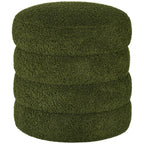Hocker, rund, Teddyfleece, bis 120kg, ¦µ40x45H cm, Gr¨¹n