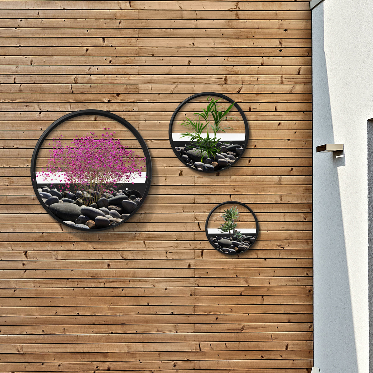 Pflanzgef??e f¨¹r die Wand, 3er-Set, ineinander stapelbar, Stahl+Acryl, schwarz