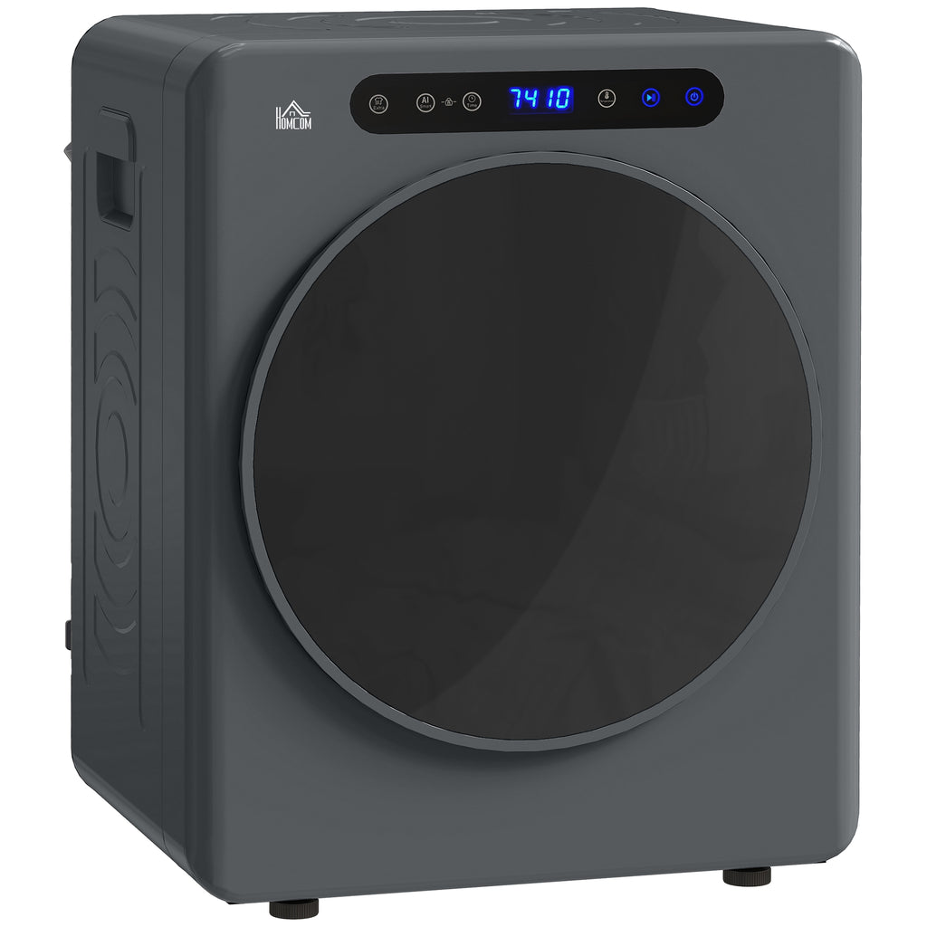 Wäschetrockner, 6 Programme, 40-60℃, 3 kg Kapazität, kompakt, Touch-Bedienung, Grau