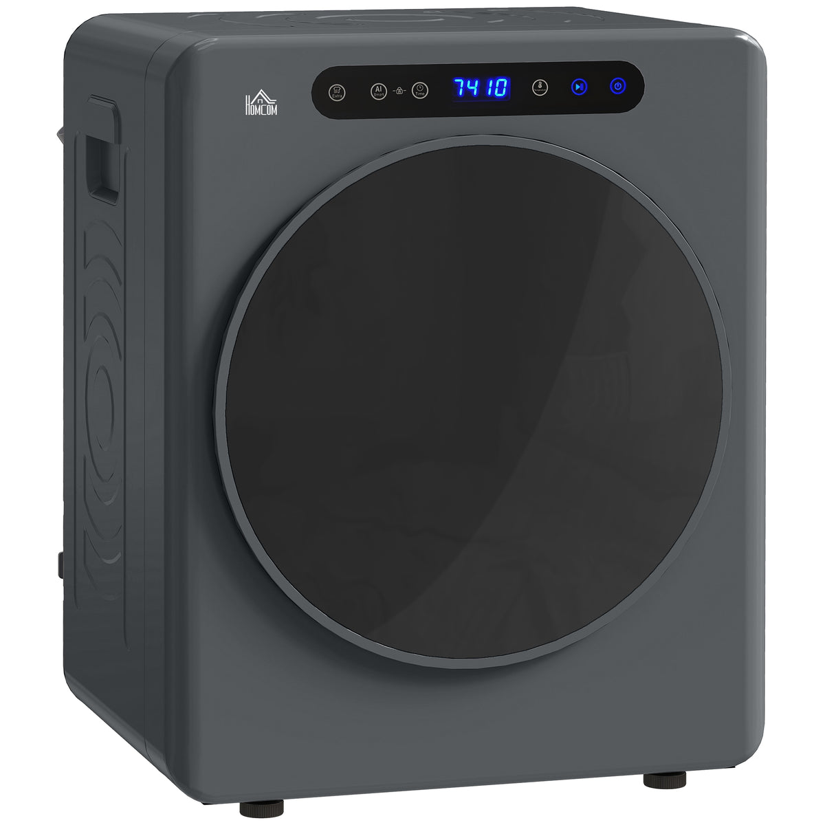Wäschetrockner, 6 Programme, 40-60℃, 3 kg Kapazität, kompakt, Touch-Bedienung, Grau