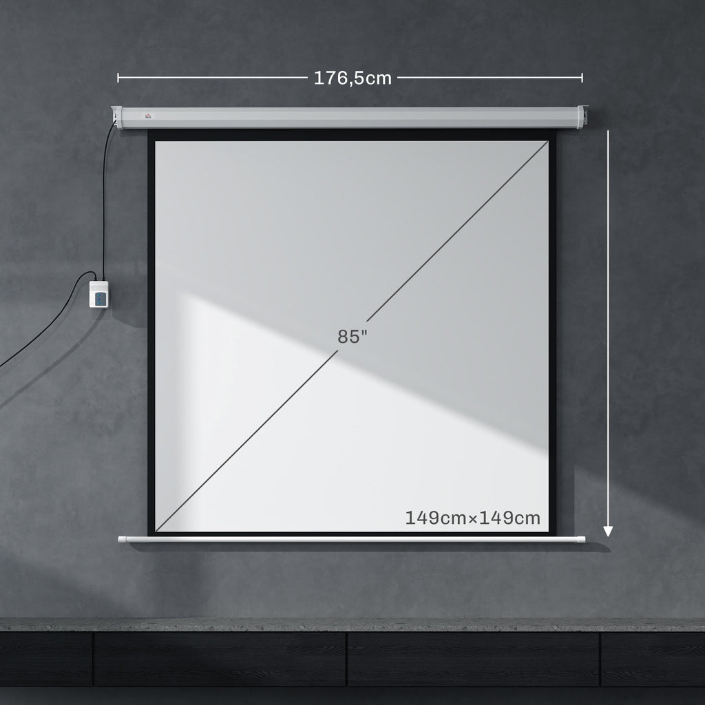 Beamer Leinwand 176,5 x 176,5 cm 85 Zoll 1:1 HD 4K Rollo-Leinwand für Heimkino für Heimkino Büro-Präsentationen